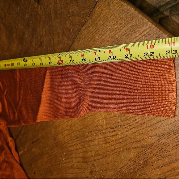 MEROKEETY Women's Small Orange Open Front Pocketed Ribbed Cardigan Sweater NEW - Picture 10 of 11